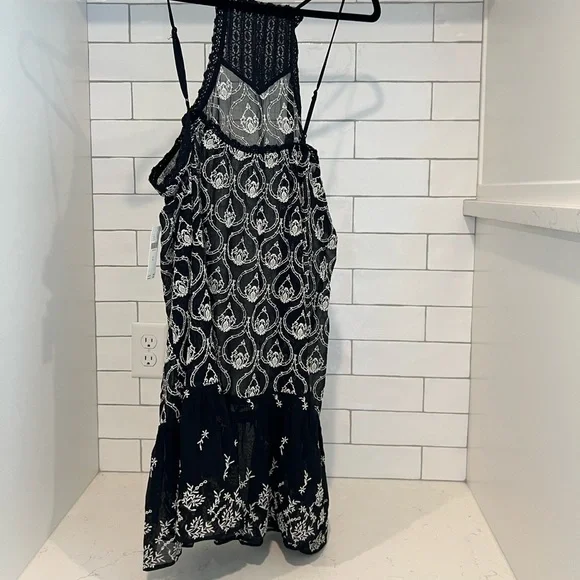 anthropologie black embroidered dress Anthropologie Black Embroidered Racerback Dress By Akemi + Kin- Size S –  The Saved Collection main image 1